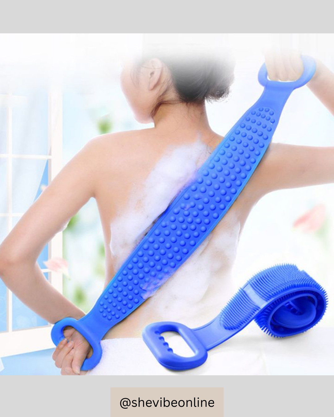 Silicone Shower Scrubber Belt – Exfoliating & Massage Bath Tool