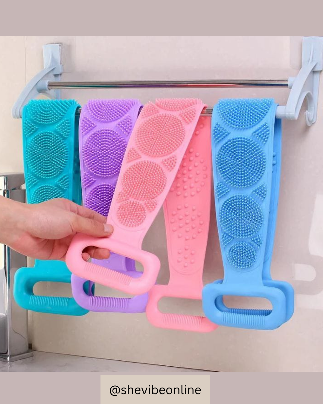 Silicone Shower Scrubber Belt – Exfoliating & Massage Bath Tool