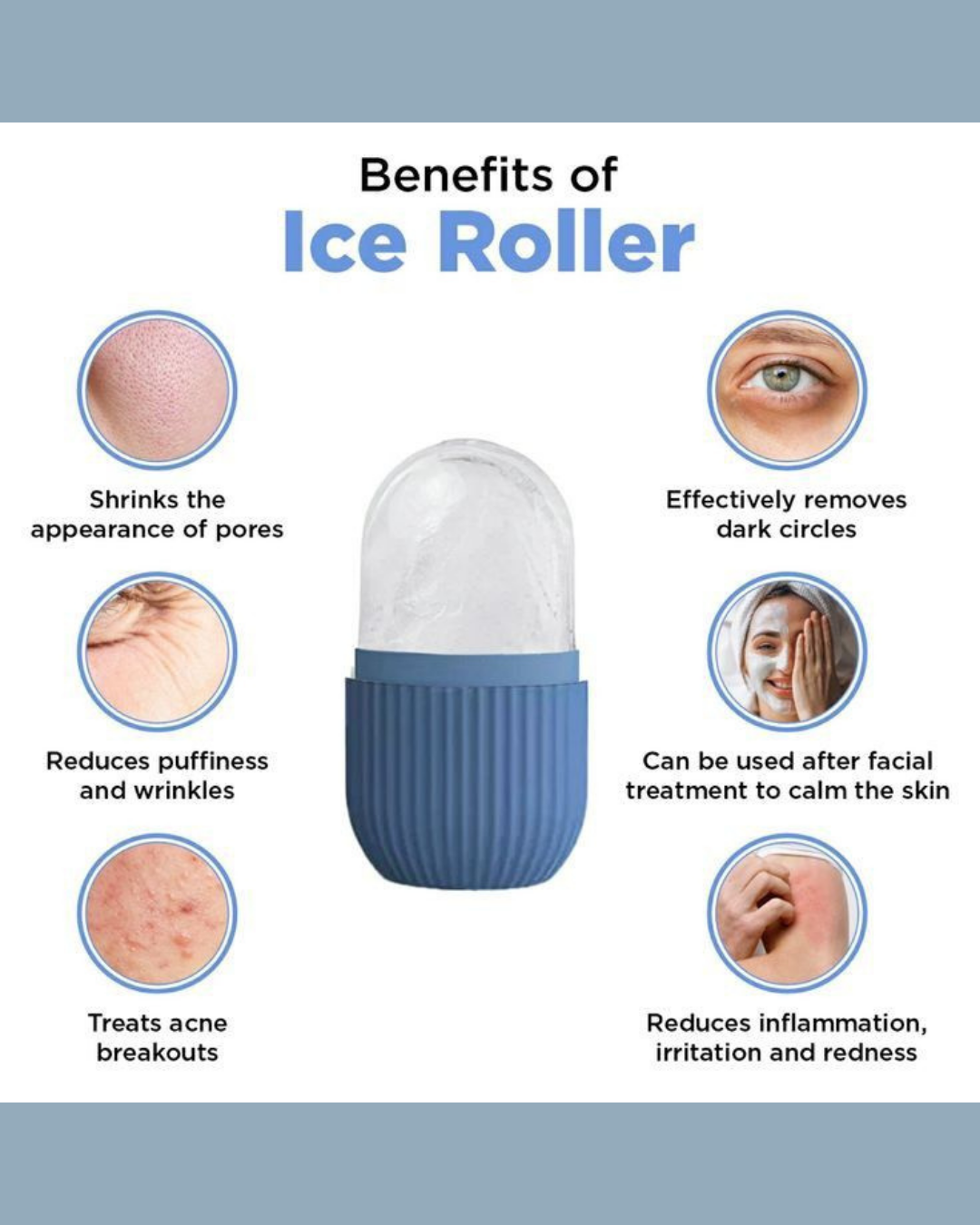 Silicone Ice Roller – Face & Skin Cooling Massager