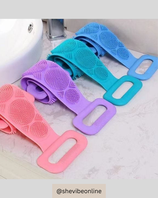 Silicone Shower Scrubber Belt – Exfoliating & Massage Bath Tool